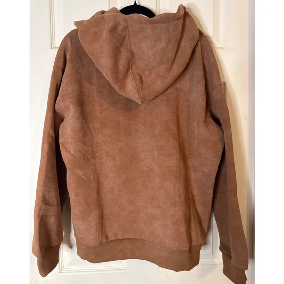 Women's Trendy Queen Brown Full Zip Hoodie Sweatshirt Size L - Picture 2 of 3